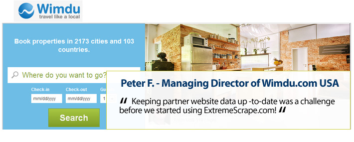 Wimdu.com uses ExtremeScrape.com to web scrape partner information.
